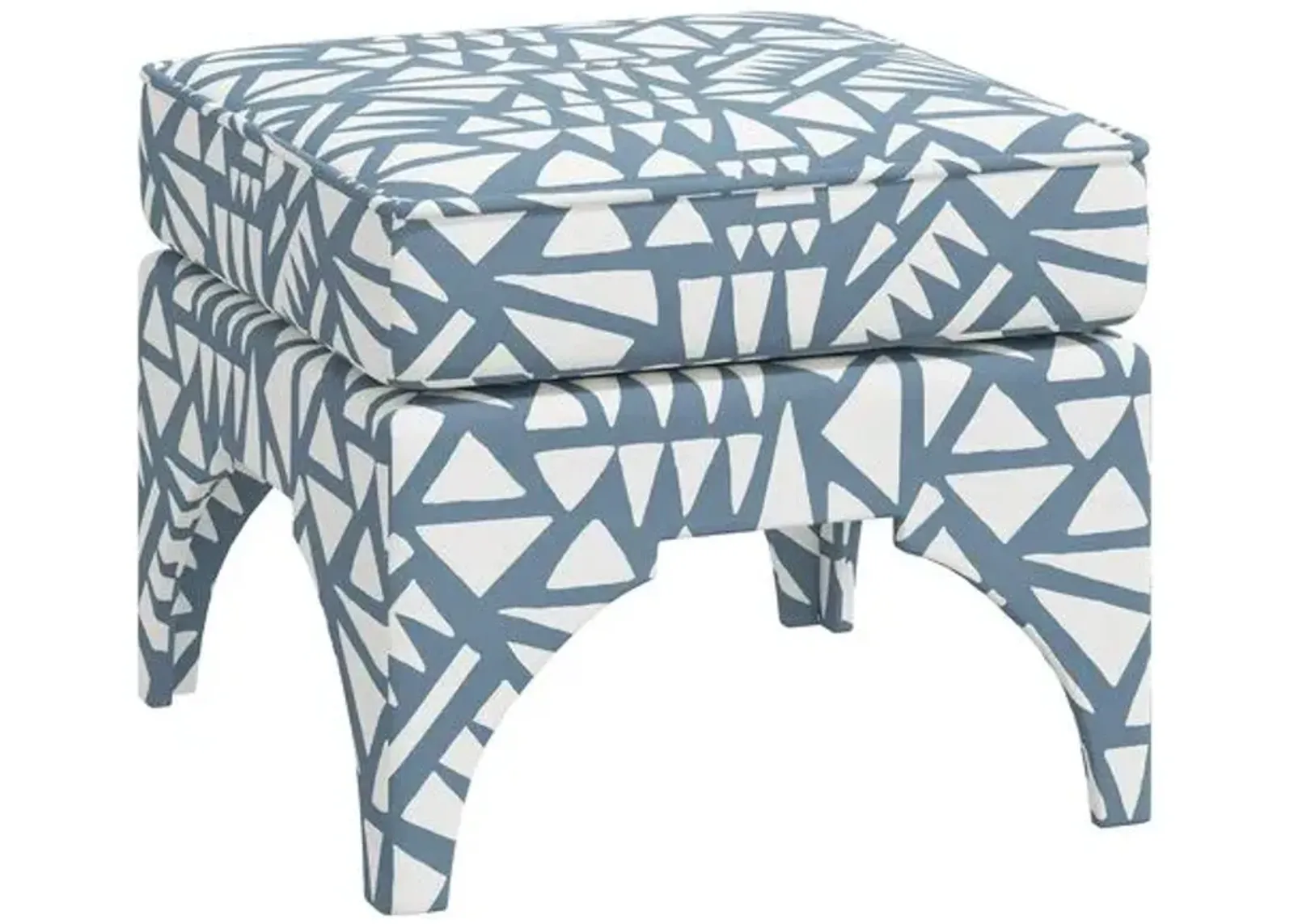 Maude Pillow-Top Ottoman - Nairobi Blue