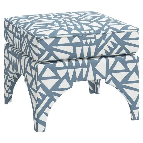 Maude Pillow-Top Ottoman - Nairobi Blue