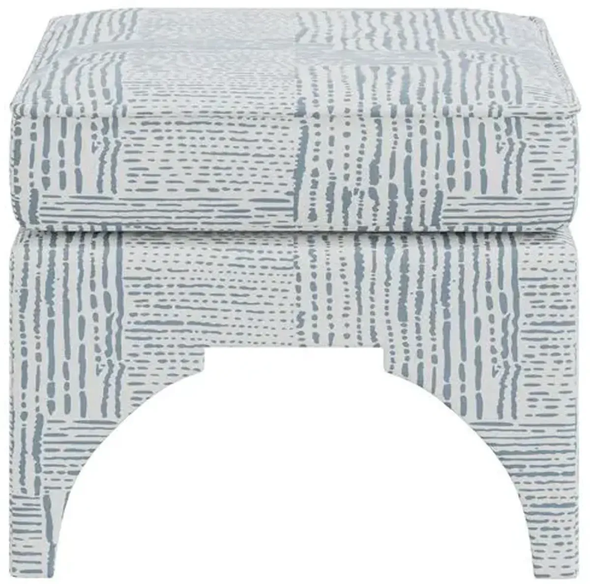 Maude Pillow-Top Ottoman - Durban Blue