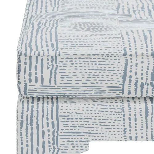 Maude Pillow-Top Ottoman - Durban Blue