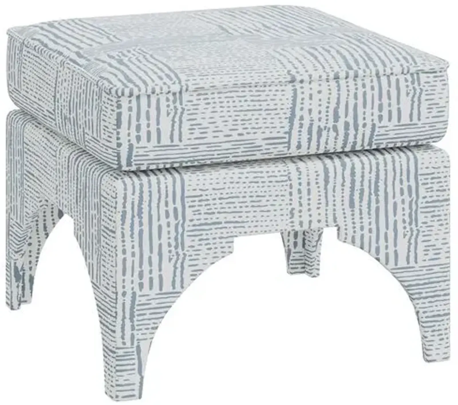 Maude Pillow-Top Ottoman - Durban Blue