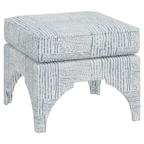 Maude Pillow-Top Ottoman - Durban Blue