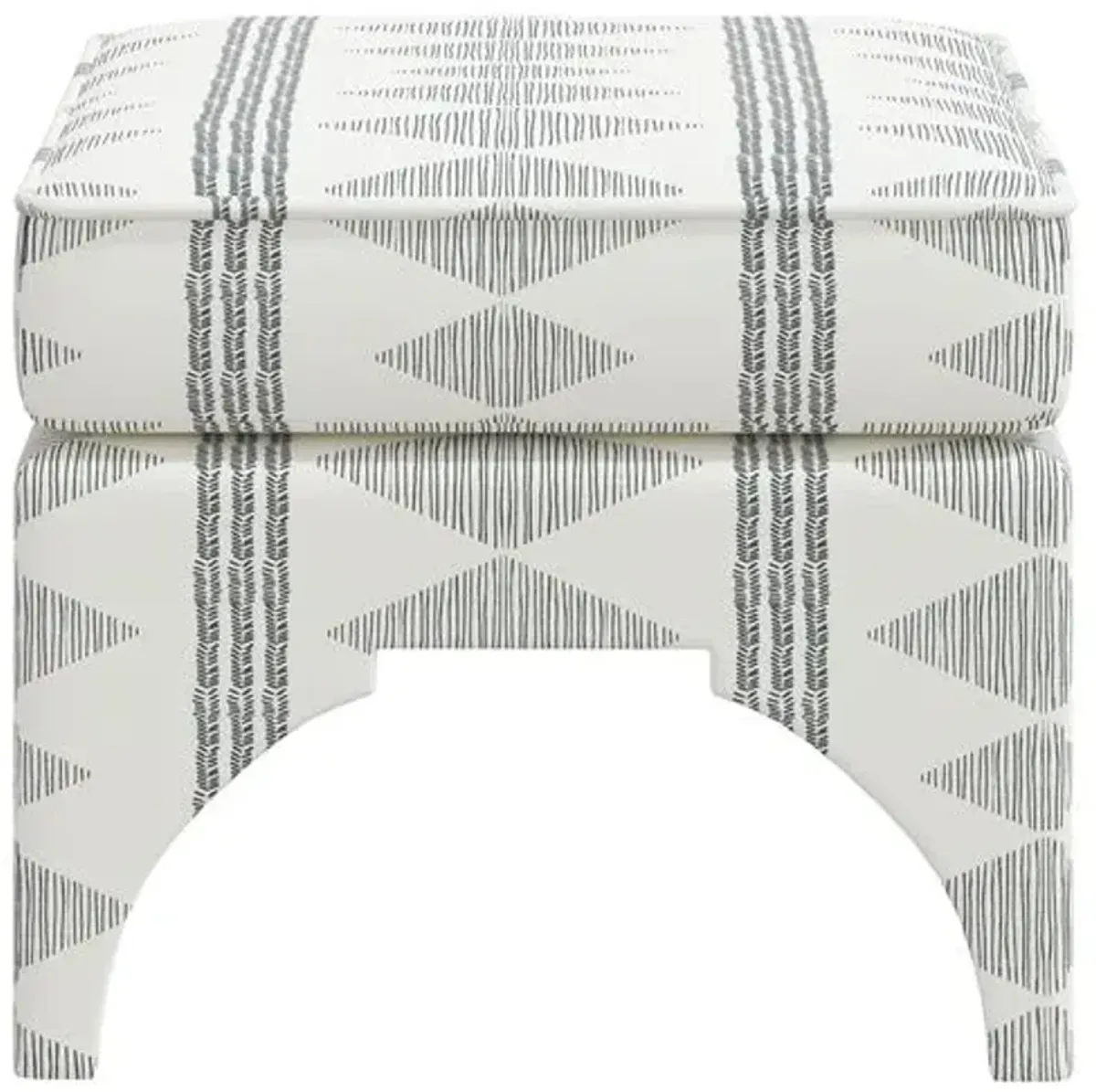 Maude Pillow-Top Ottoman - Soweto Gray