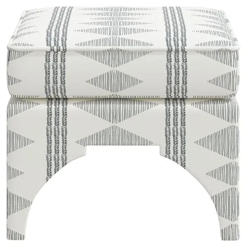 Maude Pillow-Top Ottoman - Soweto Gray