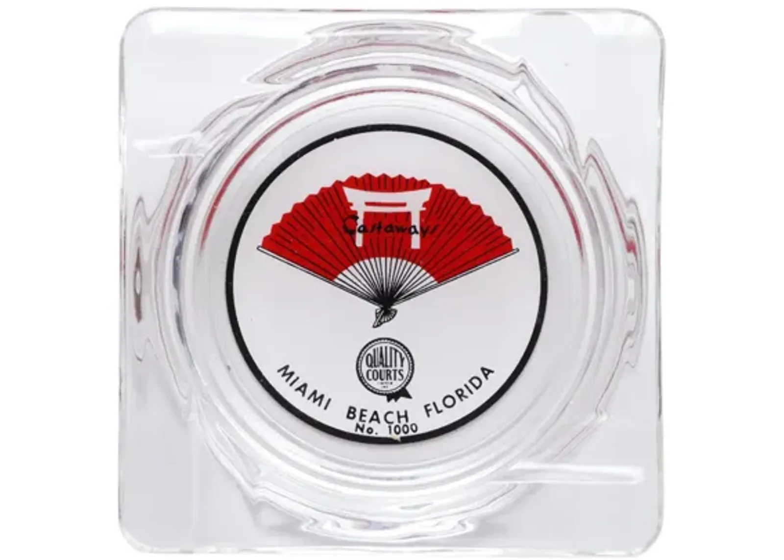 Castaways Miami Beach Glass Ashtray - Interesting Things - Red