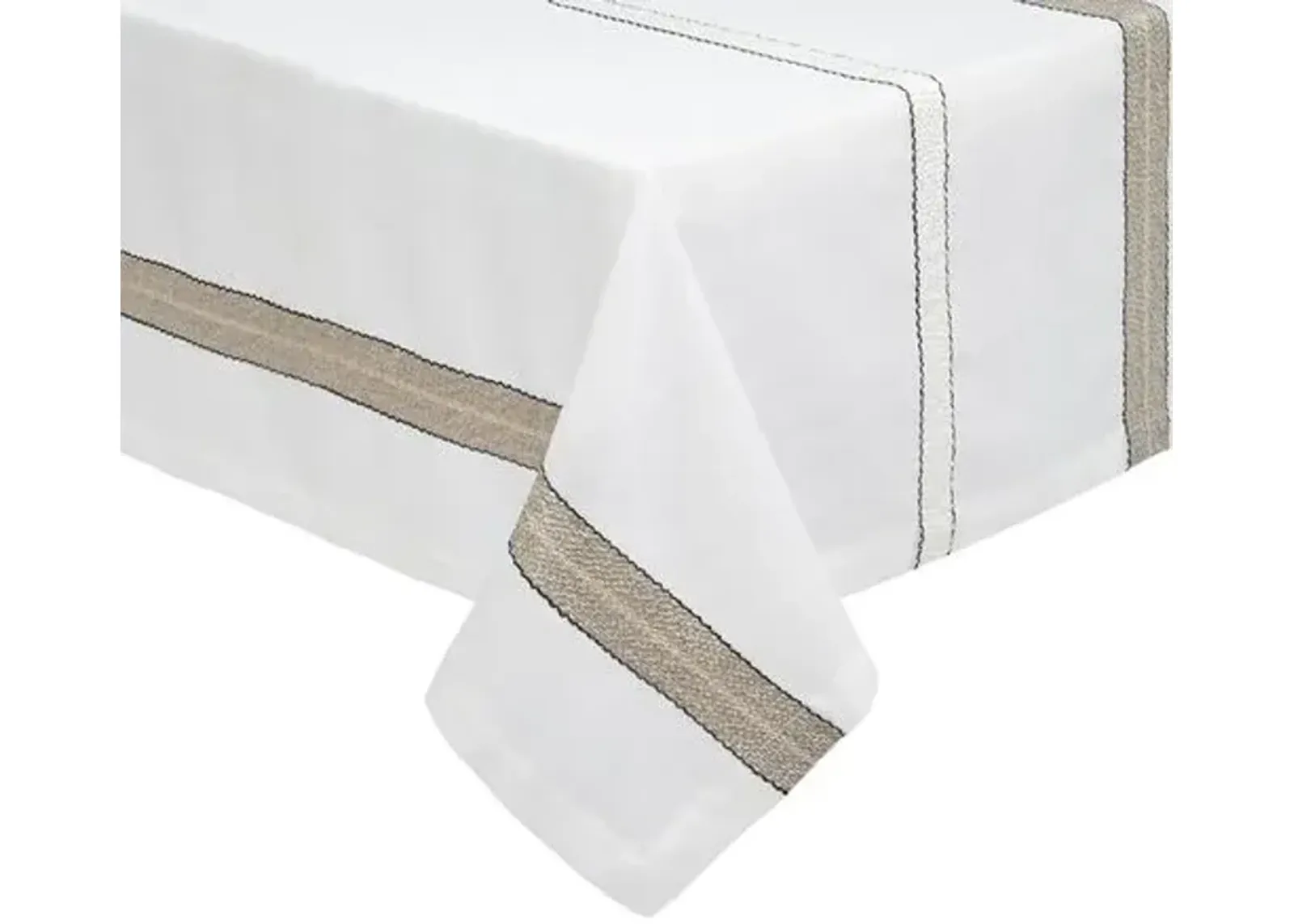 Puglia Tablecloth - White/Gold By Mode Living