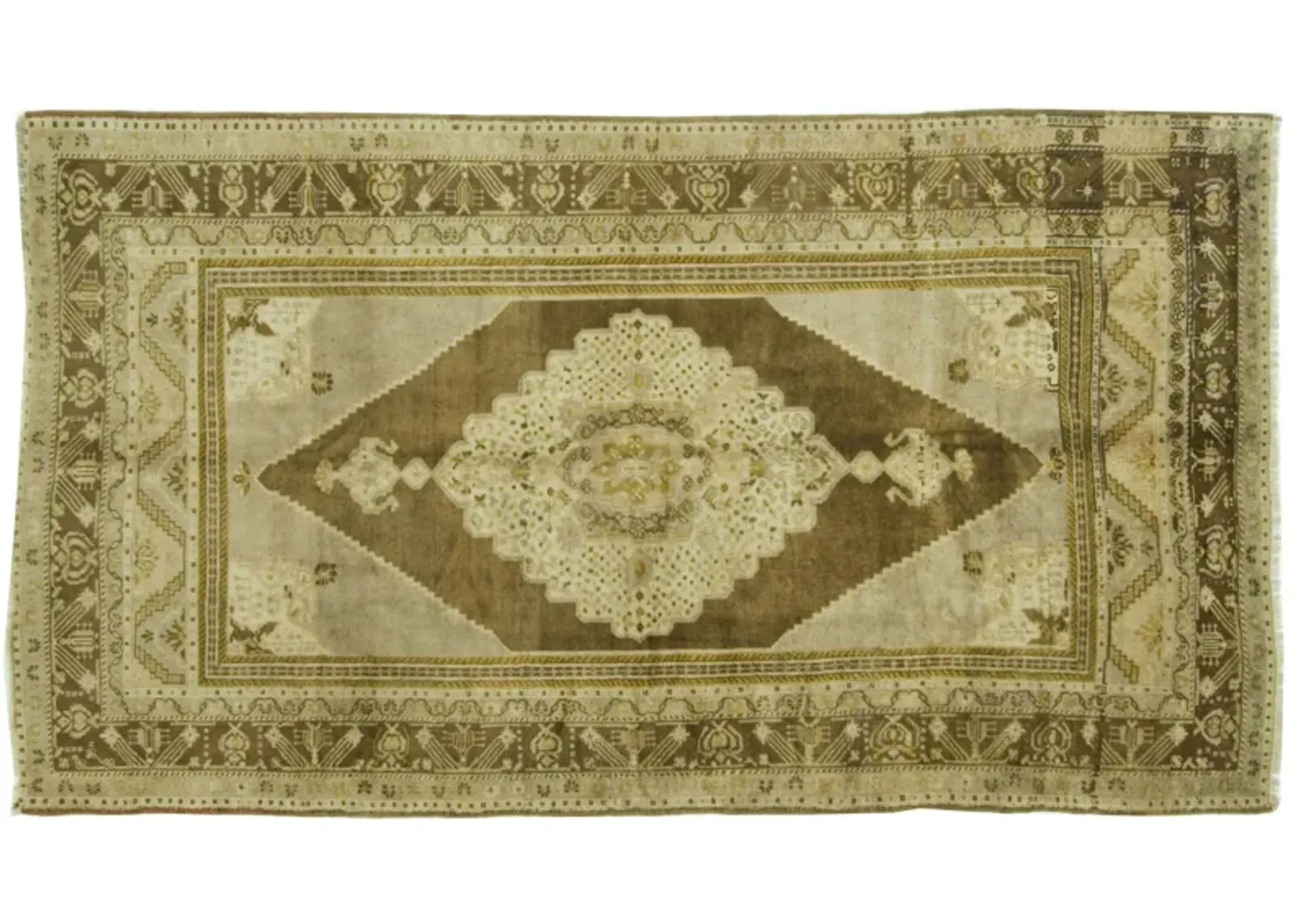 Turkish Oushak Rug - 5' X 9'1 - Green - Green