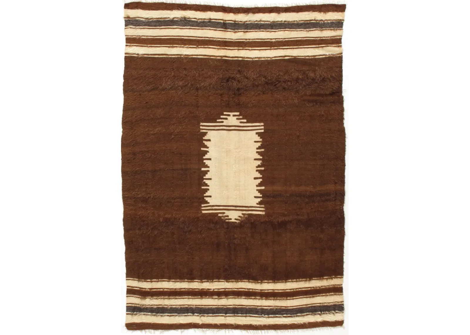 Turkish Brown Mohair Rug - 4′7″ × 6′8″ - Brown