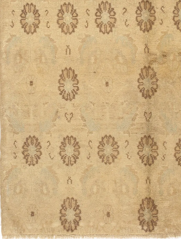 Turkish Hand Knotted Oushak Rug 5' X 9'1 - Brown - Brown