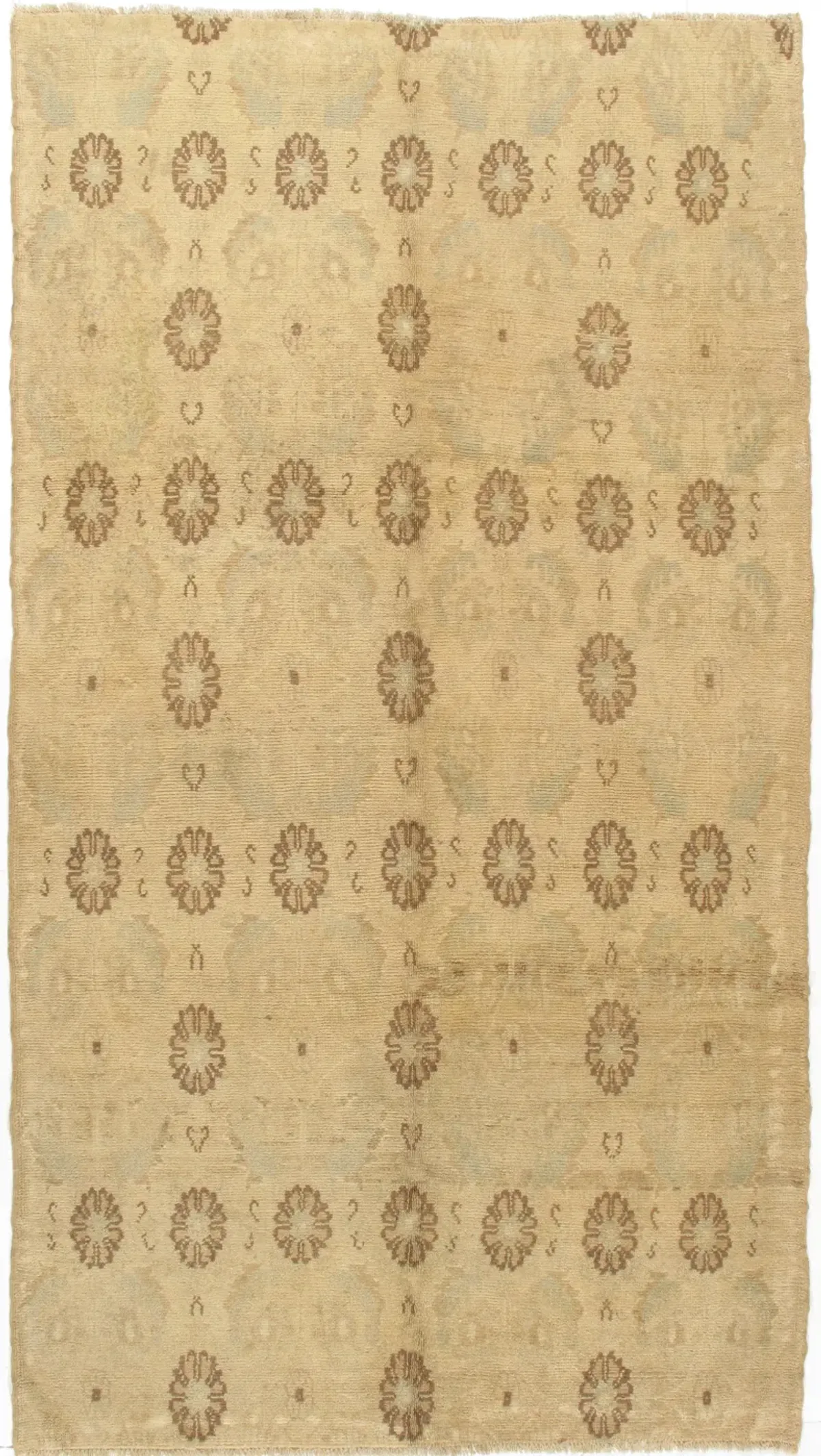 Turkish Hand Knotted Oushak Rug 5' X 9'1 - Brown - Brown