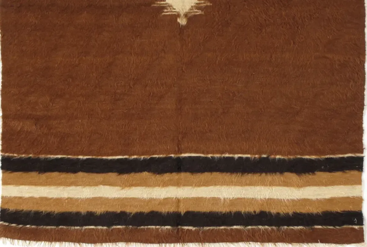 Turkish Mohair Rug - 4'3" X 6'3 - Brown - Brown