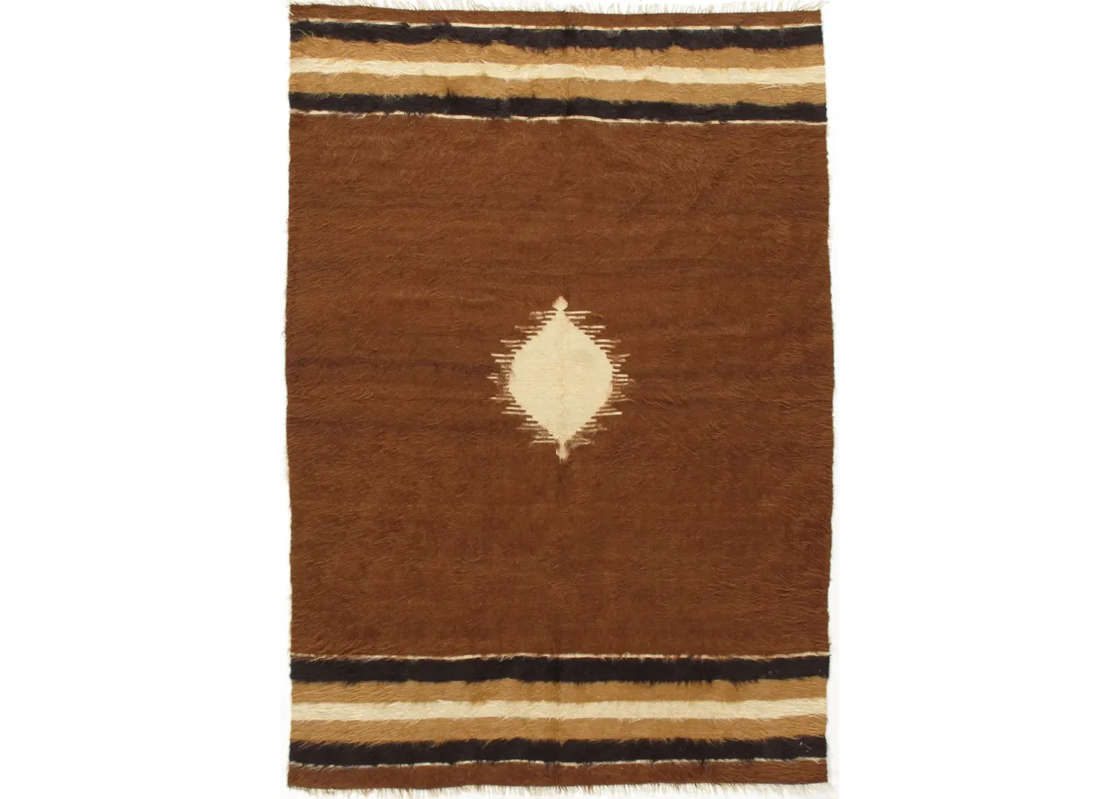 Turkish Mohair Rug - 4'3" X 6'3 - Brown - Brown