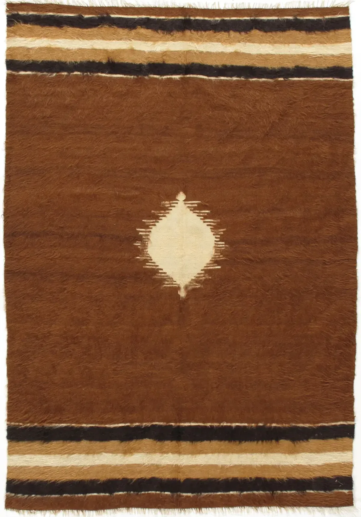 Turkish Mohair Rug - 4'3" X 6'3 - Brown - Brown