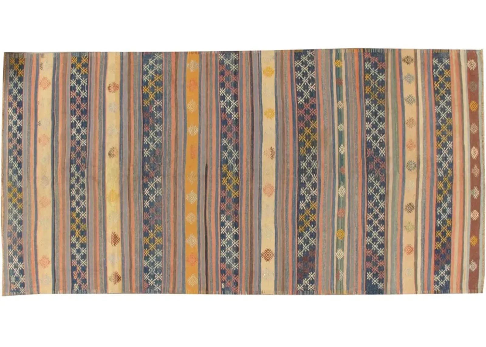 Turkish Hand-Woven Kilim - 5'8 X 11'5 - Beige