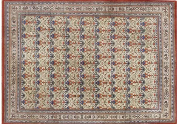 Qum Hand Woven Rug 7'8 X 10'1 - Red - Red