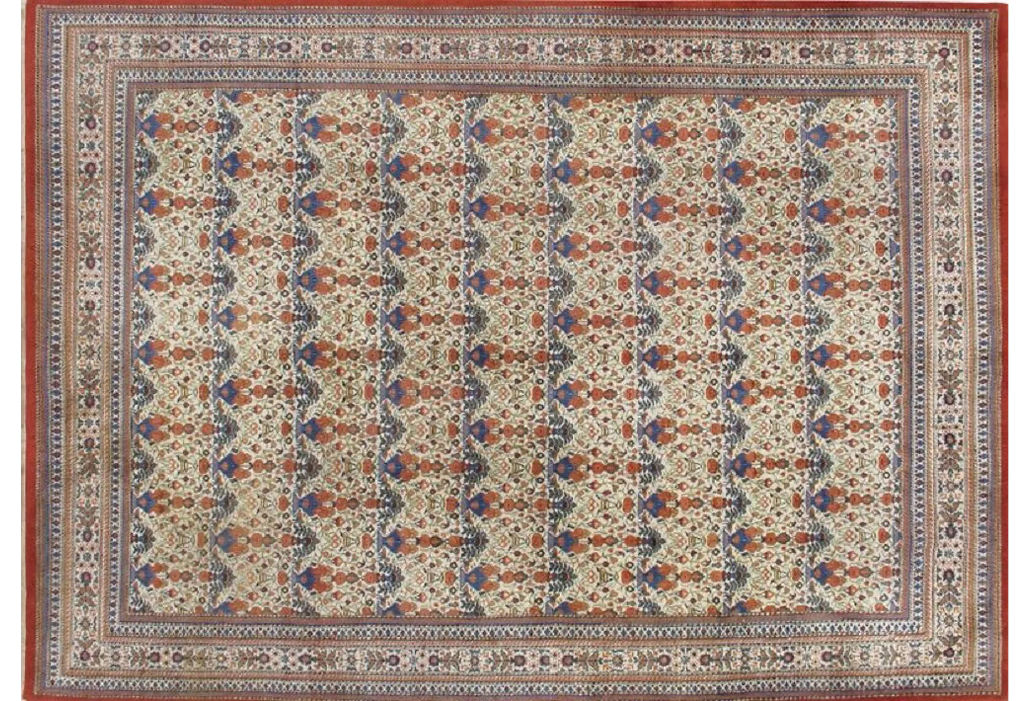 Qum Hand Woven Rug 7'8 X 10'1 - Red - Red
