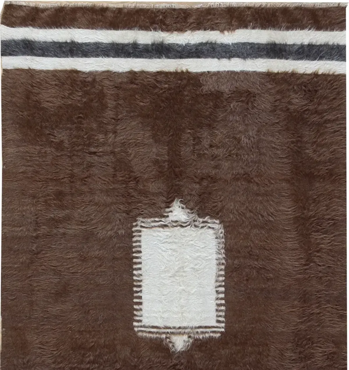 Turkish Brown Mohair Rug - 4' X 6'2 - Brown