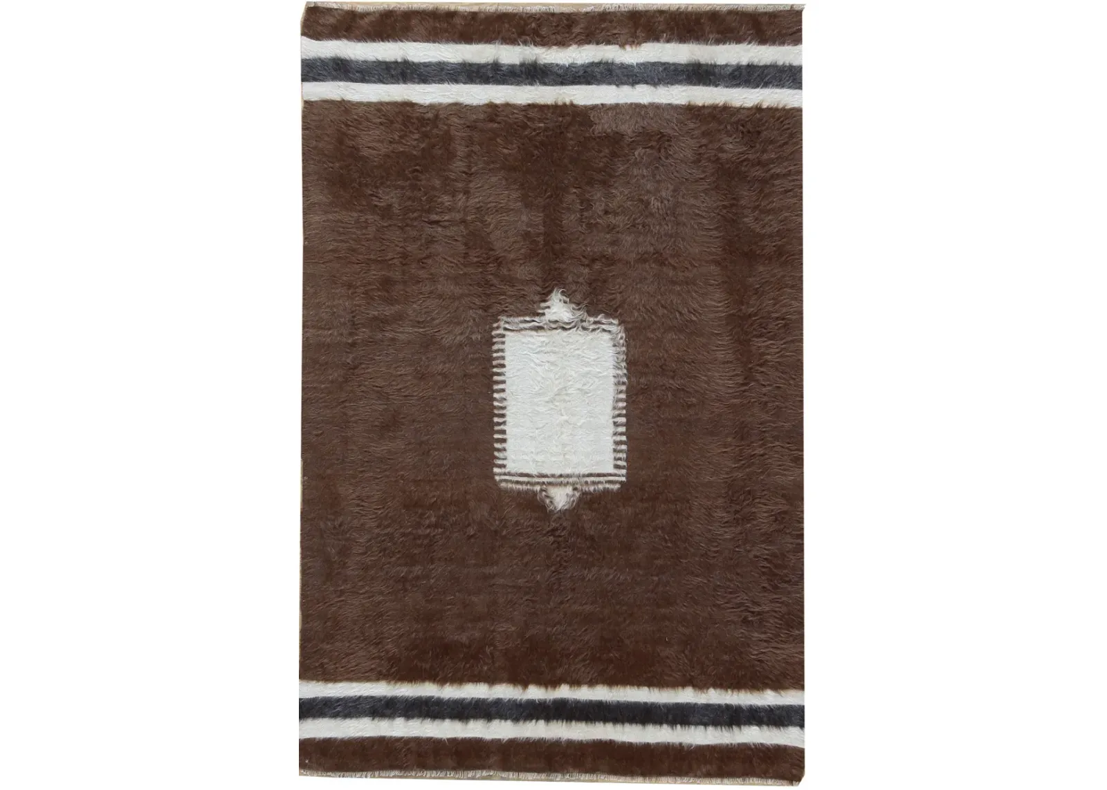 Turkish Brown Mohair Rug - 4' X 6'2 - Brown