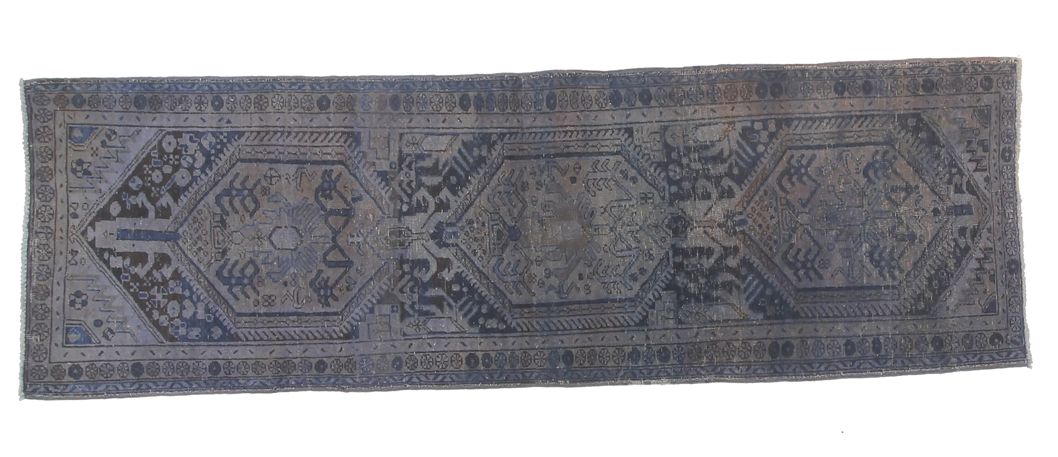 3'2' x 9'10" Vinatge Persian Rug - F.J. Kashanian - blue - blue