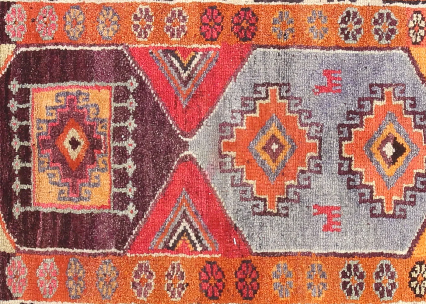 1960s Turkish Oushak Runner - 3'1" x11'3" - Nalbandian - Orange