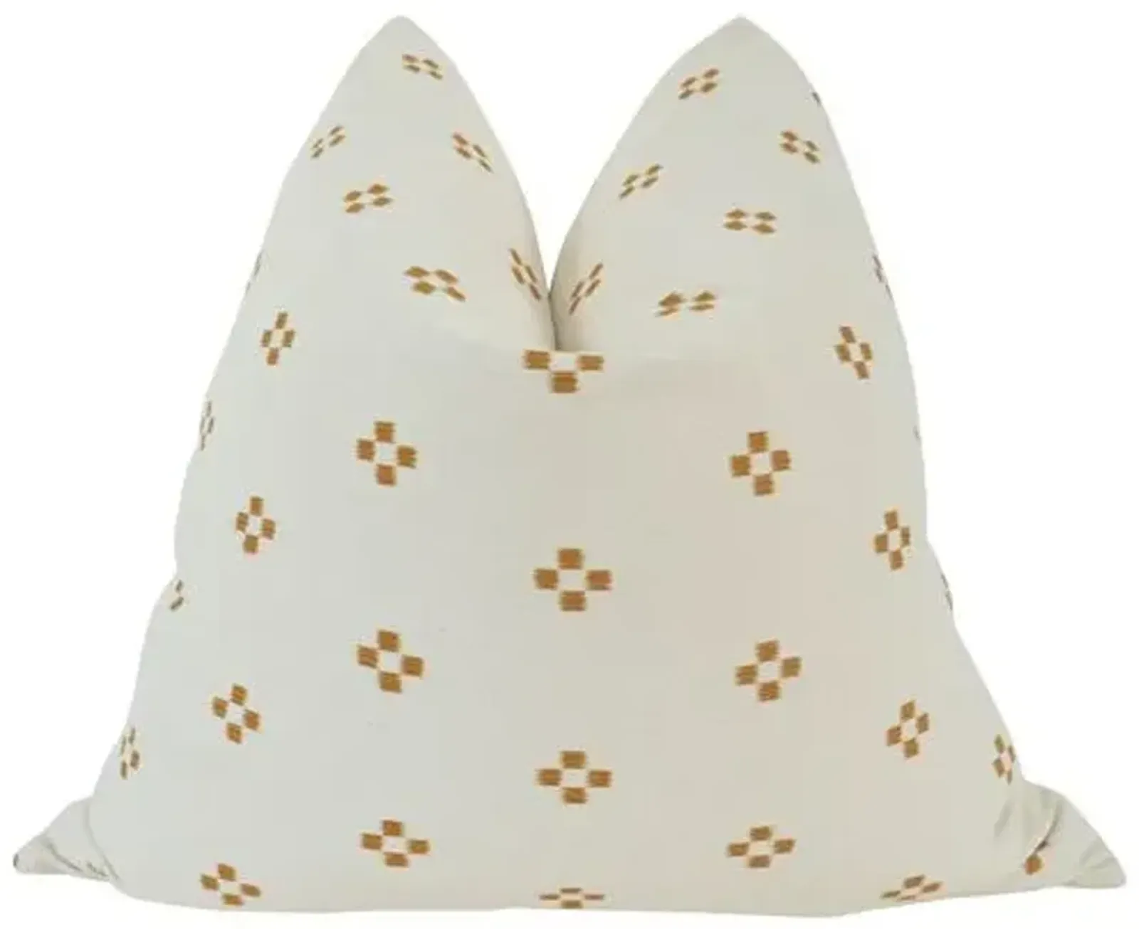 Amelia 24x24 Pillow - Natural/Ochre/White