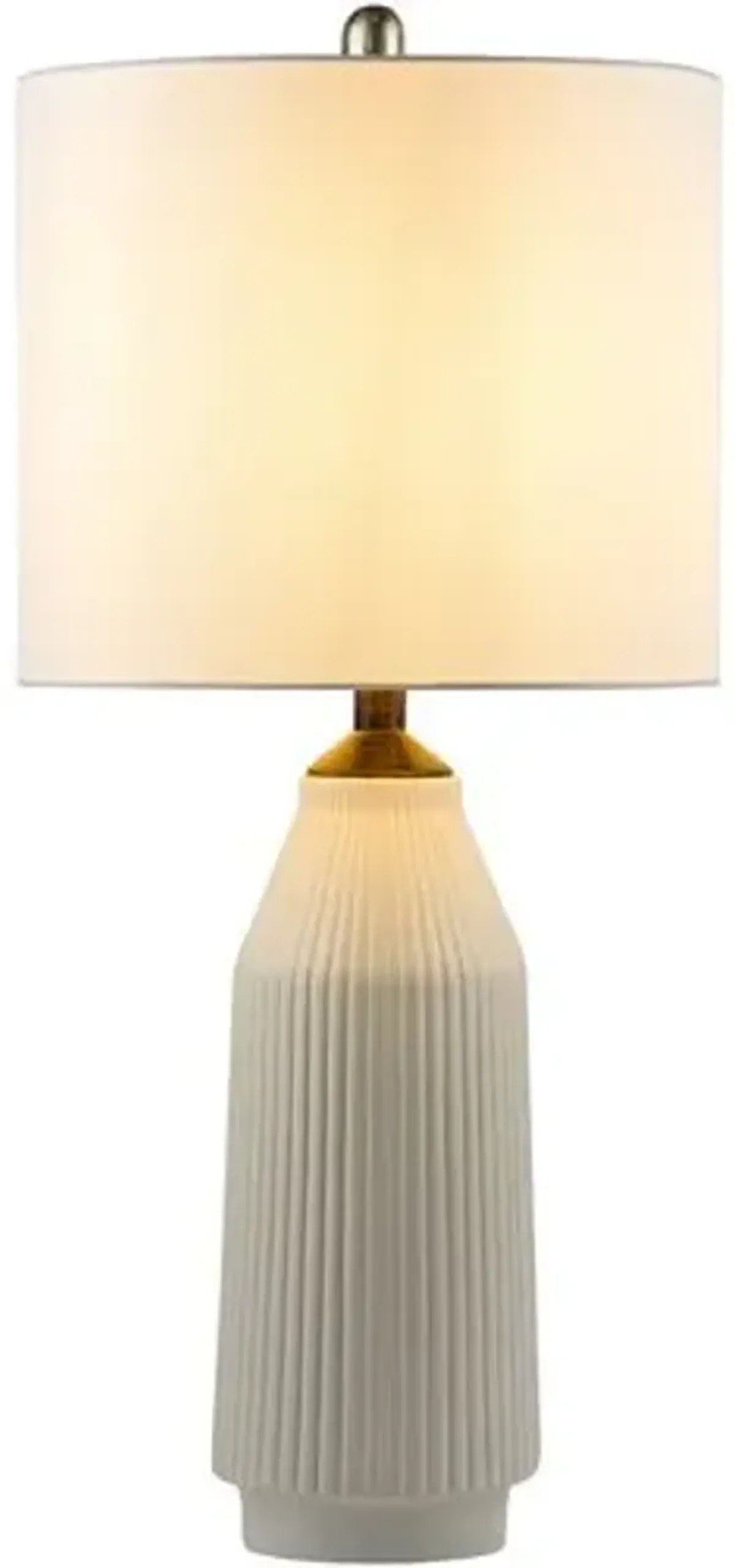 Loni Table Lamp - White Glaze