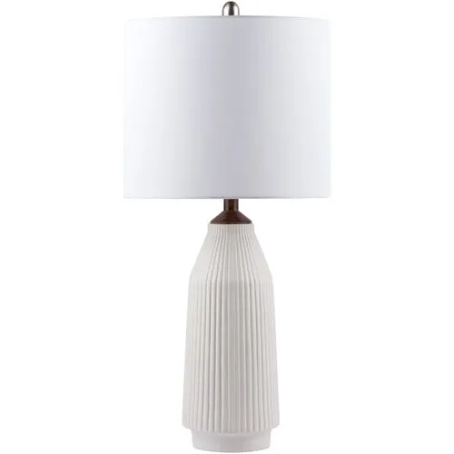 Loni Table Lamp - White Glaze