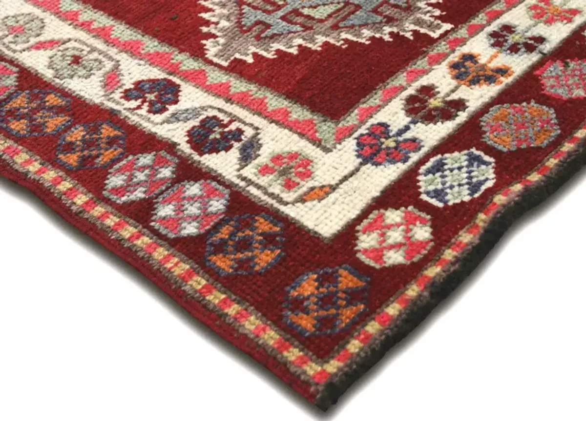 1960s Turkish Oushak Runner - 2'8" x14'9" - Nalbandian - Red