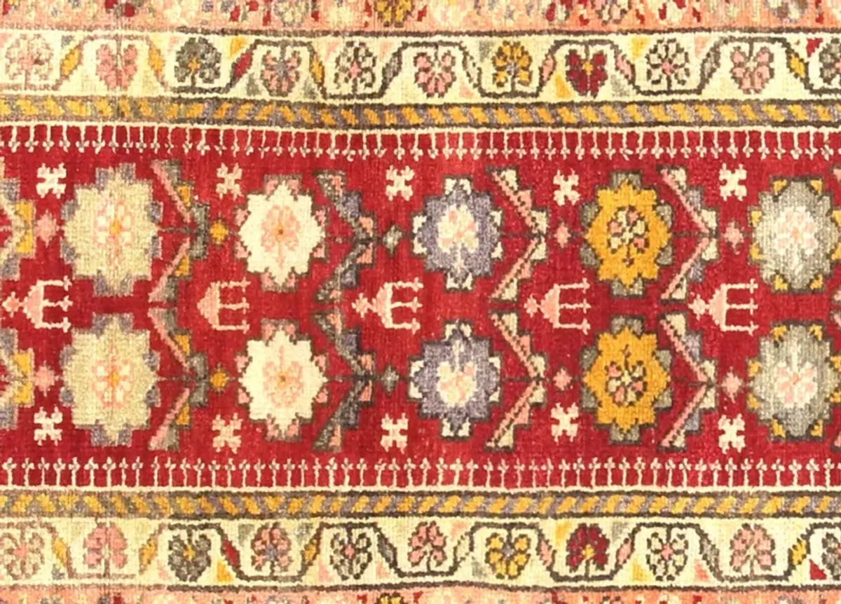 1960s Turkish Oushak Runner - 2'8" x12'6" - Nalbandian - Red