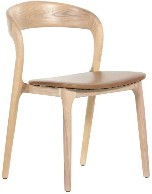 Xavier Leather Dining Chair, Natural/Butterscotch