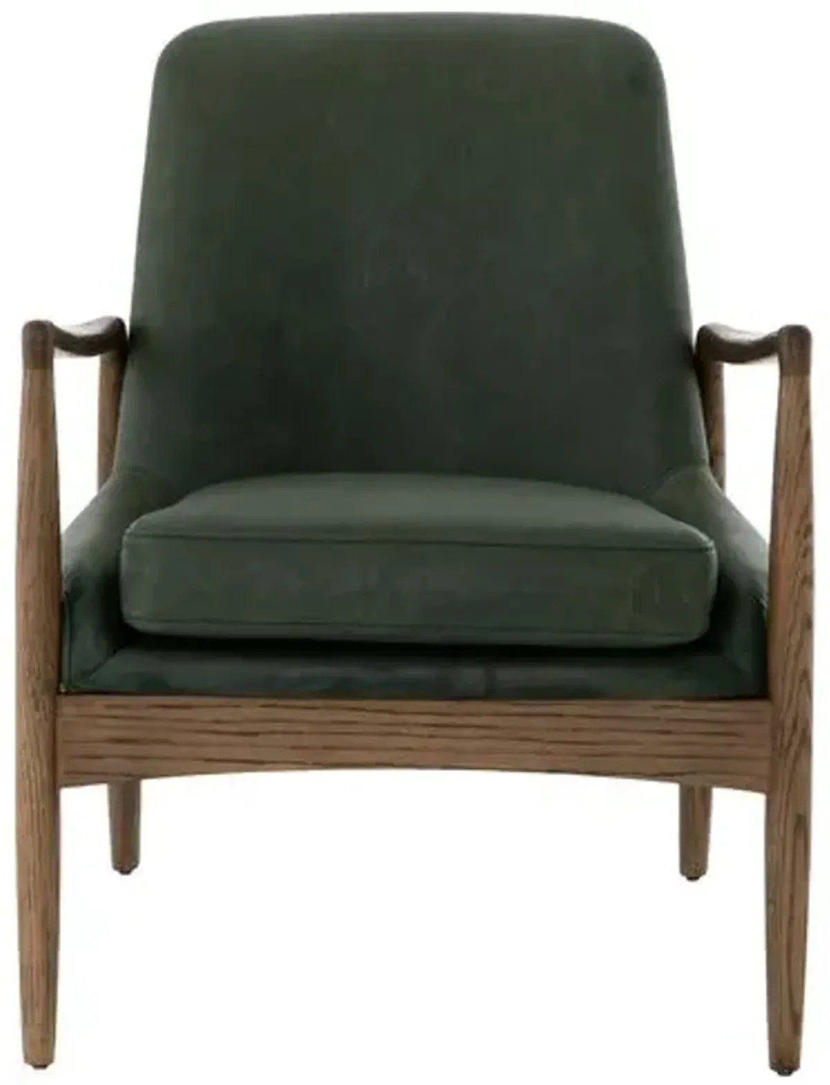 Lauren Leather Accent Chair - Sage - Green, Comfortable, Durable, Cushioned