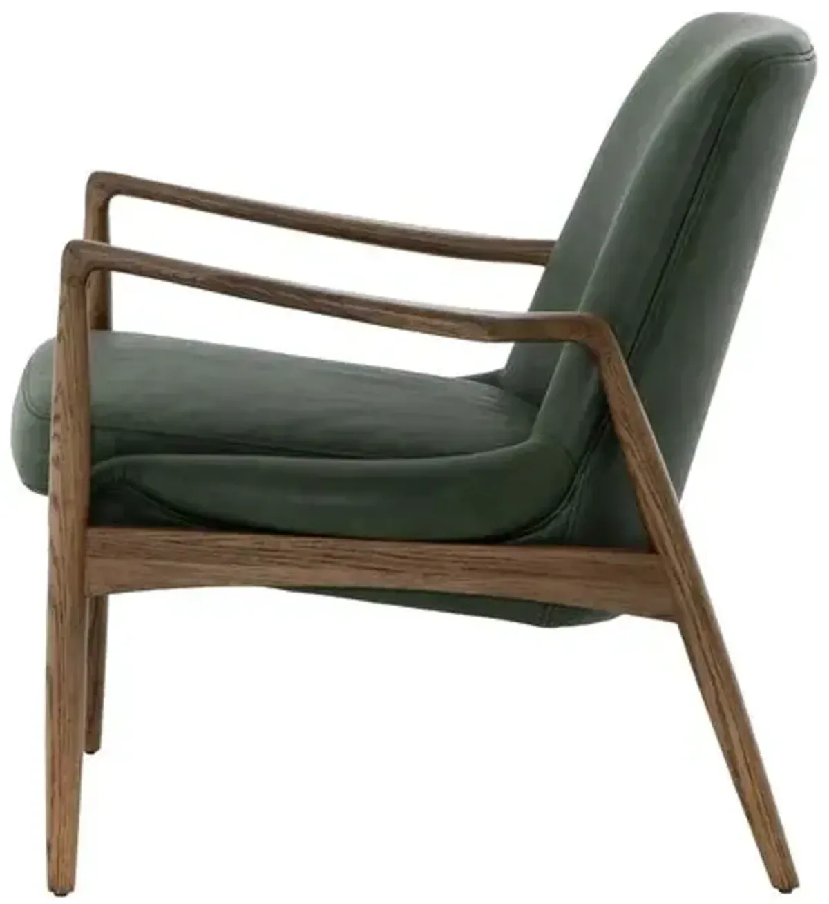 Lauren Leather Accent Chair - Sage - Green, Comfortable, Durable, Cushioned