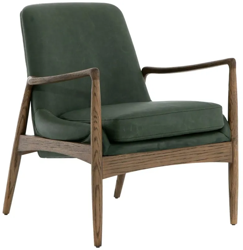 Lauren Leather Accent Chair, Sage