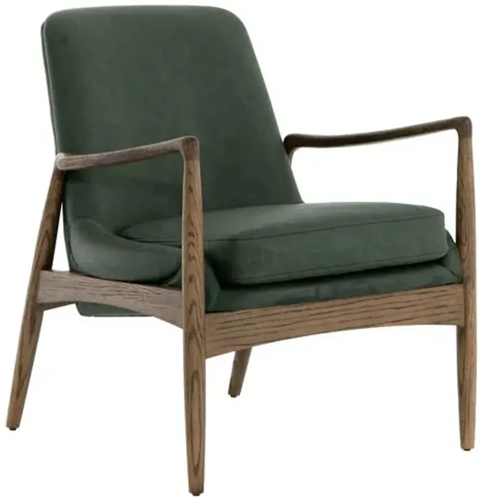 Lauren Leather Accent Chair - Sage - Green, Comfortable, Durable, Cushioned