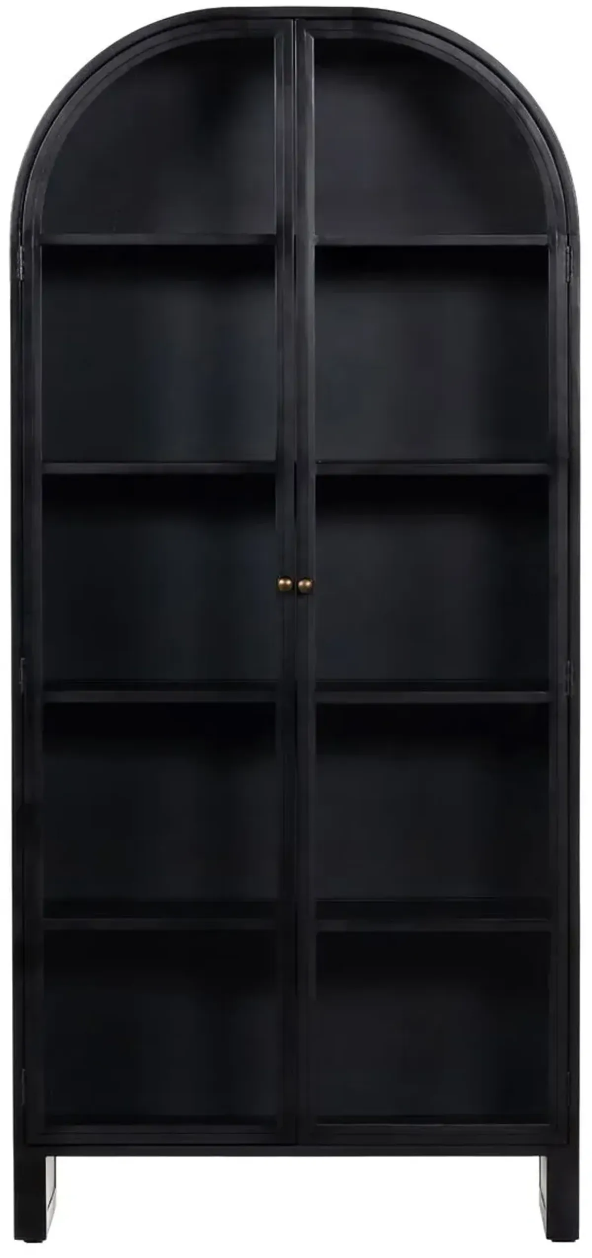Brady Iron Arched Cabinet, Black
