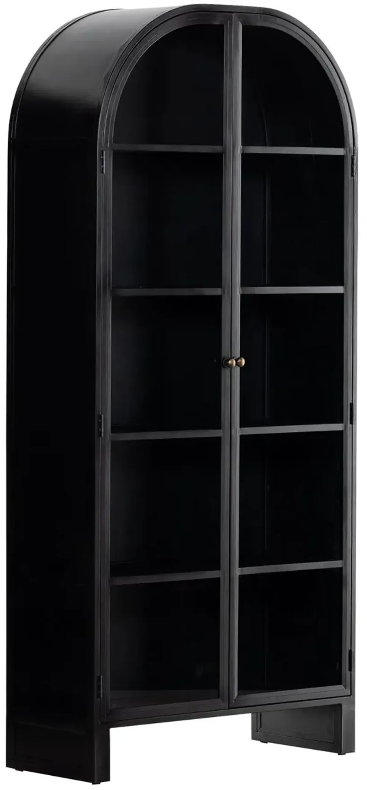 Brady Iron Arched Cabinet, Black
