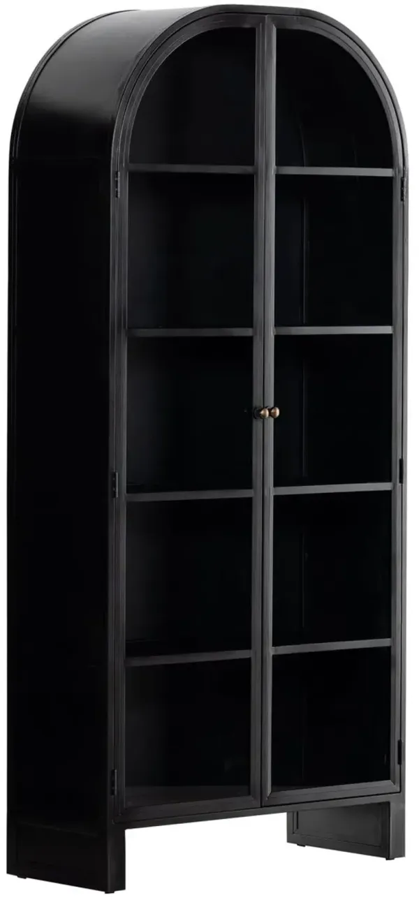 Brady Iron Arched Cabinet, Black