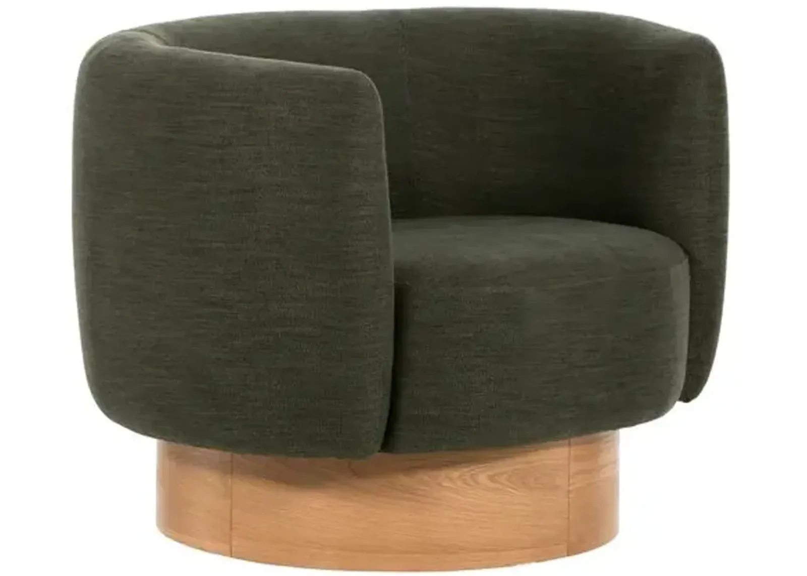 Vance Swivel Chair - Moss/Oak