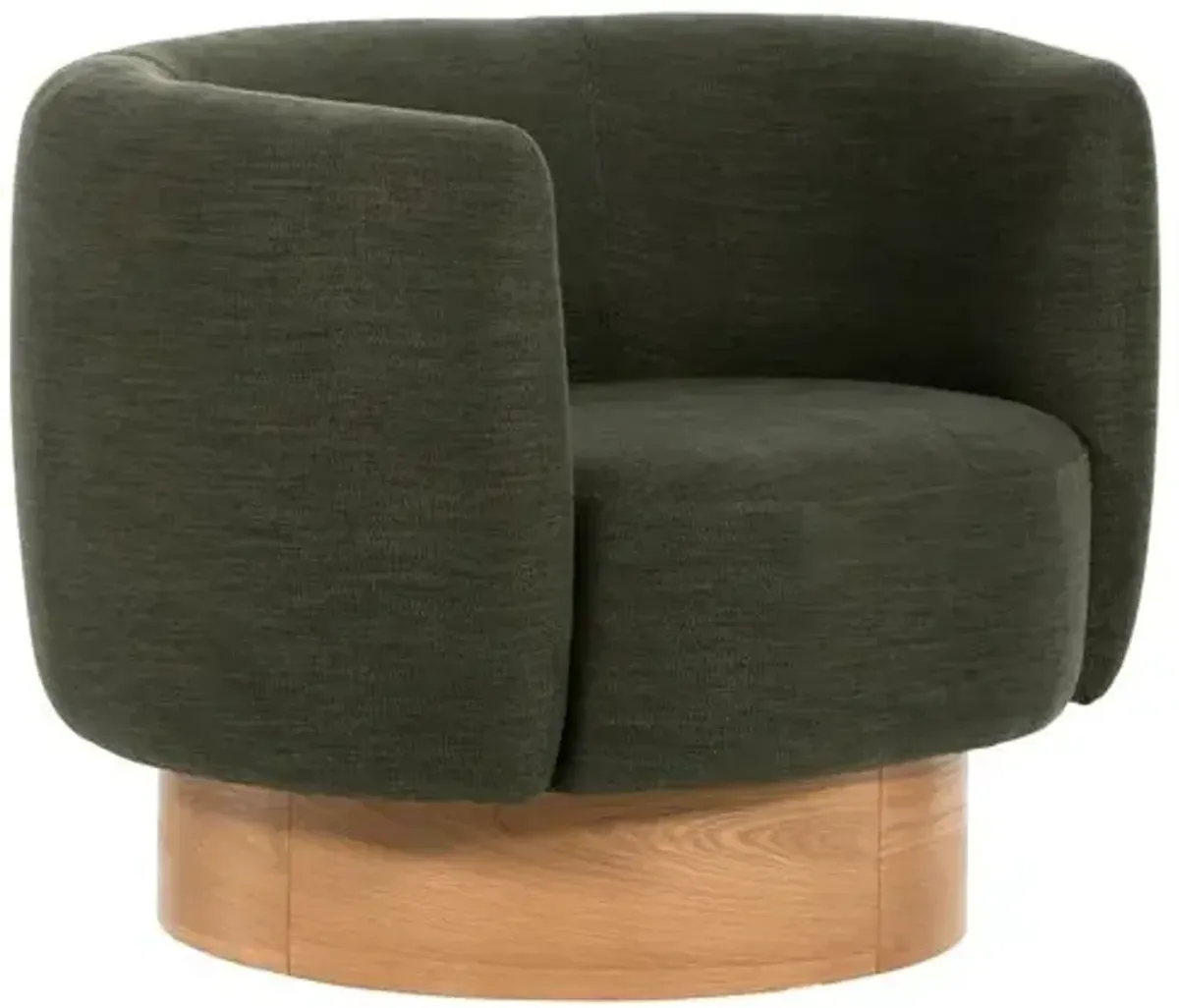 Vance Swivel Chair - Moss/Oak