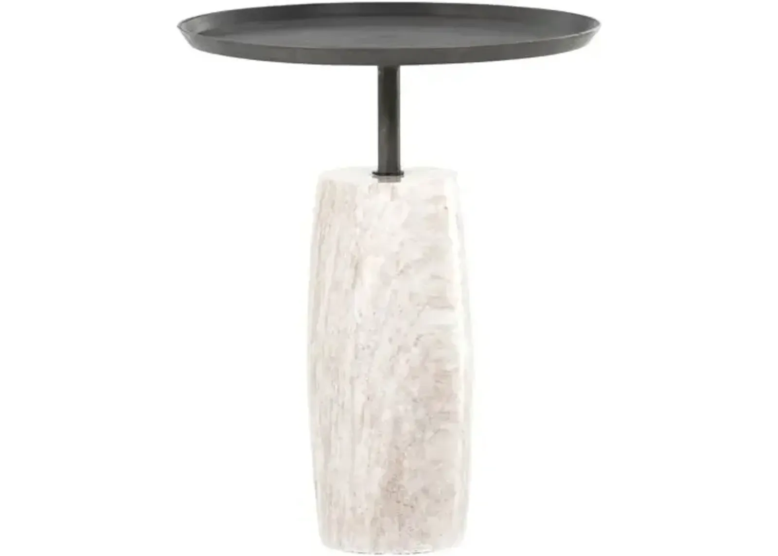 Remy Marble End Table - Gray