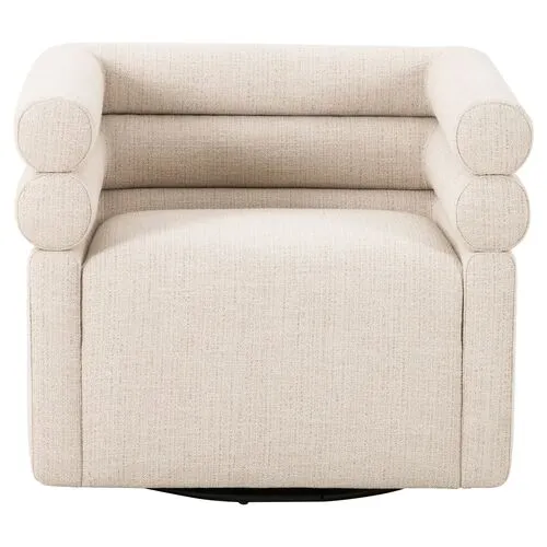 Ollie Swivel Chair - Cream Performance