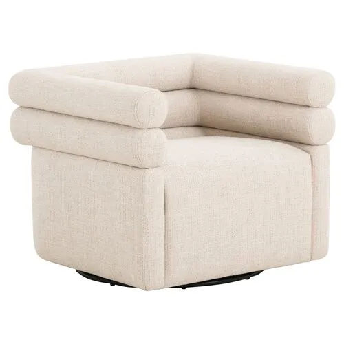 Ollie Swivel Chair - Cream Performance