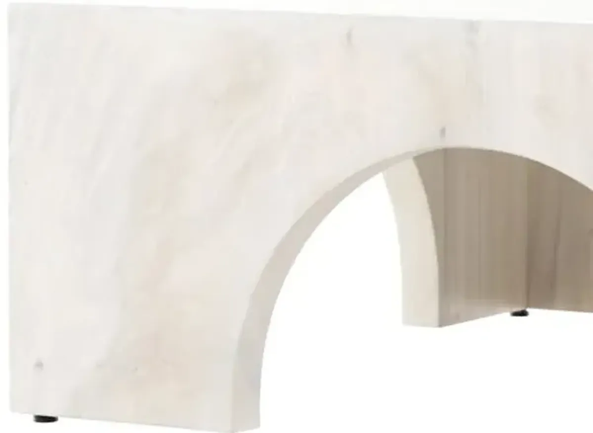 Ezra Coffee Table - Bleached Guanacaste - White