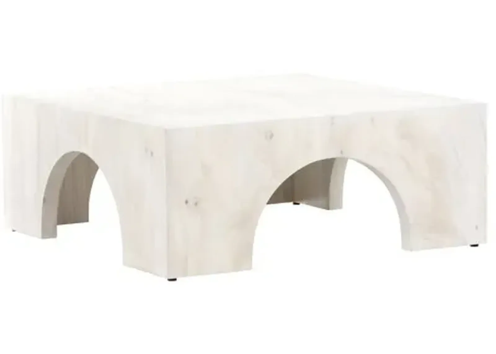 Ezra Coffee Table - Bleached Guanacaste - White