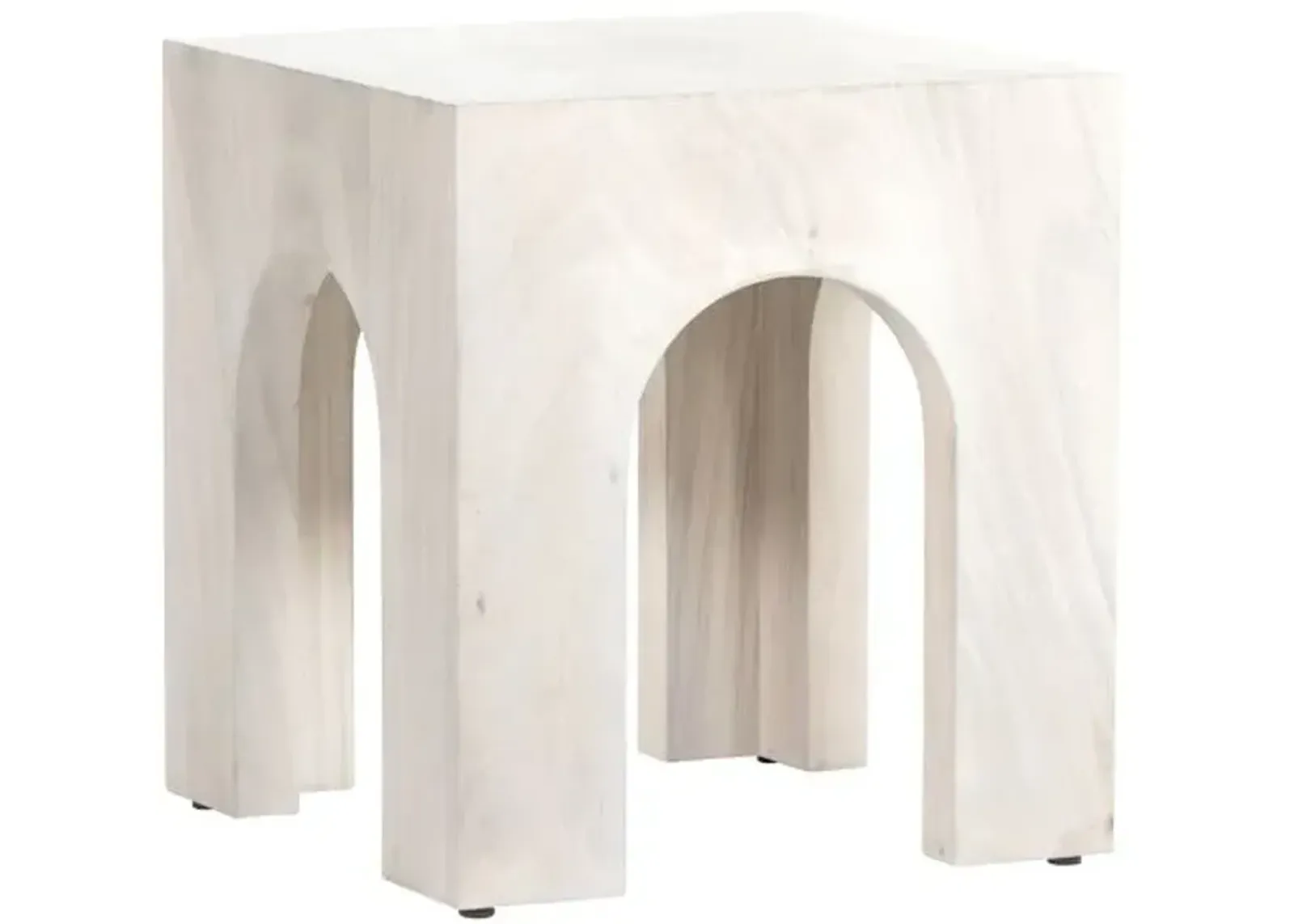 Ezra End Table - Bleached Guanacaste - White