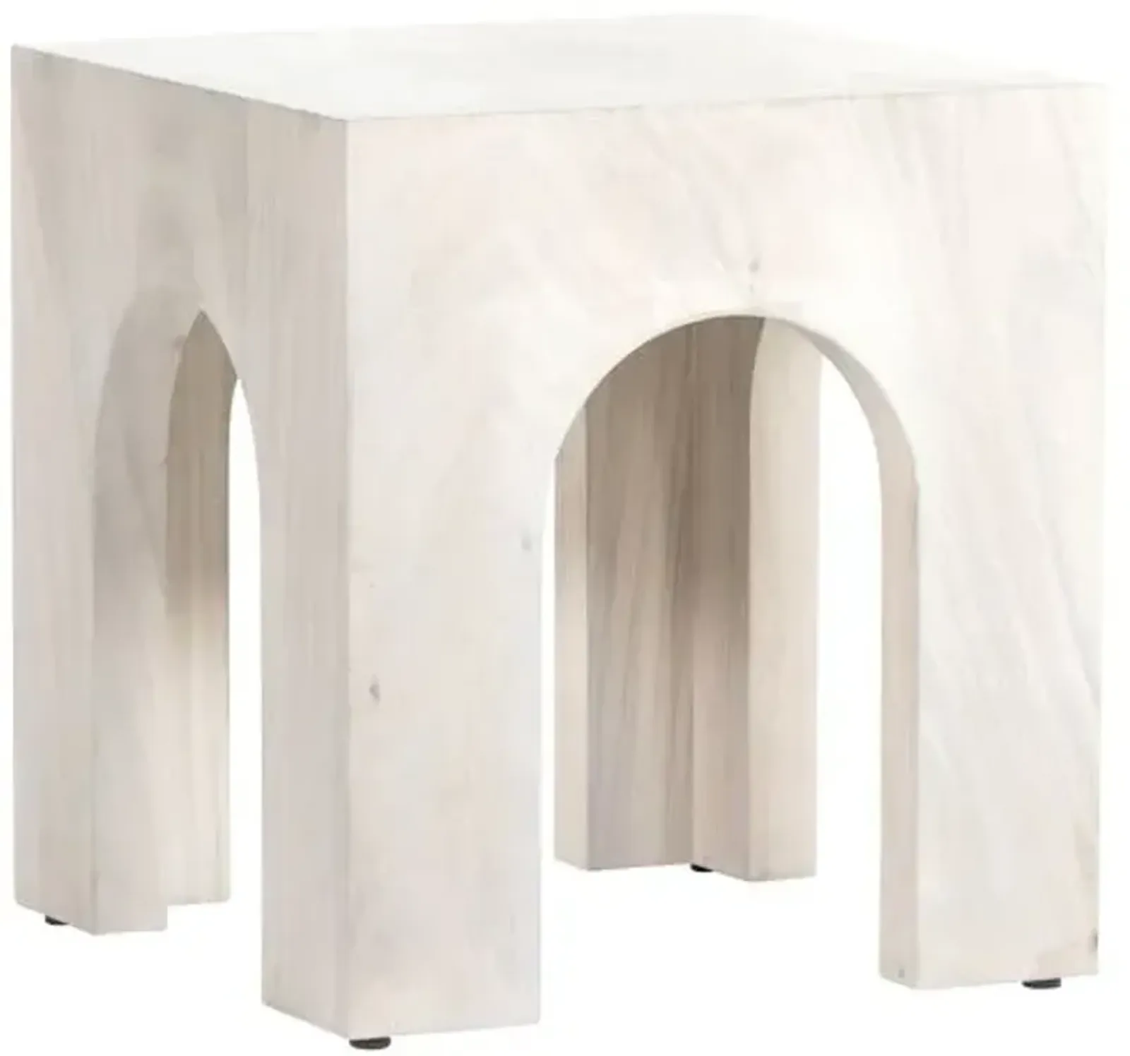 Ezra End Table - Bleached Guanacaste - White