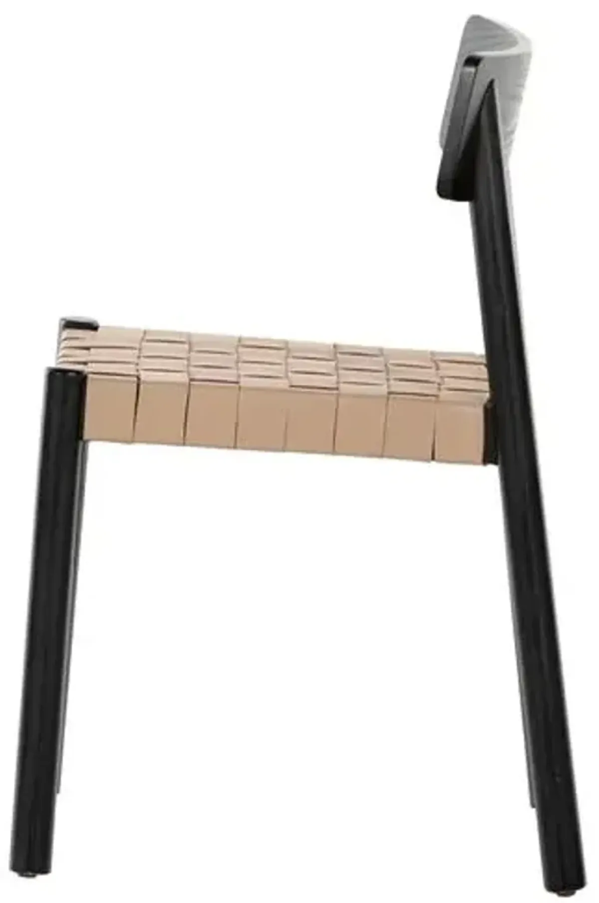 Clyde Leather Dining Chair - Black/Almond - Beige