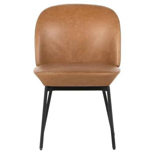 Denver Leather Dining Chair - Butterscotch - Brown