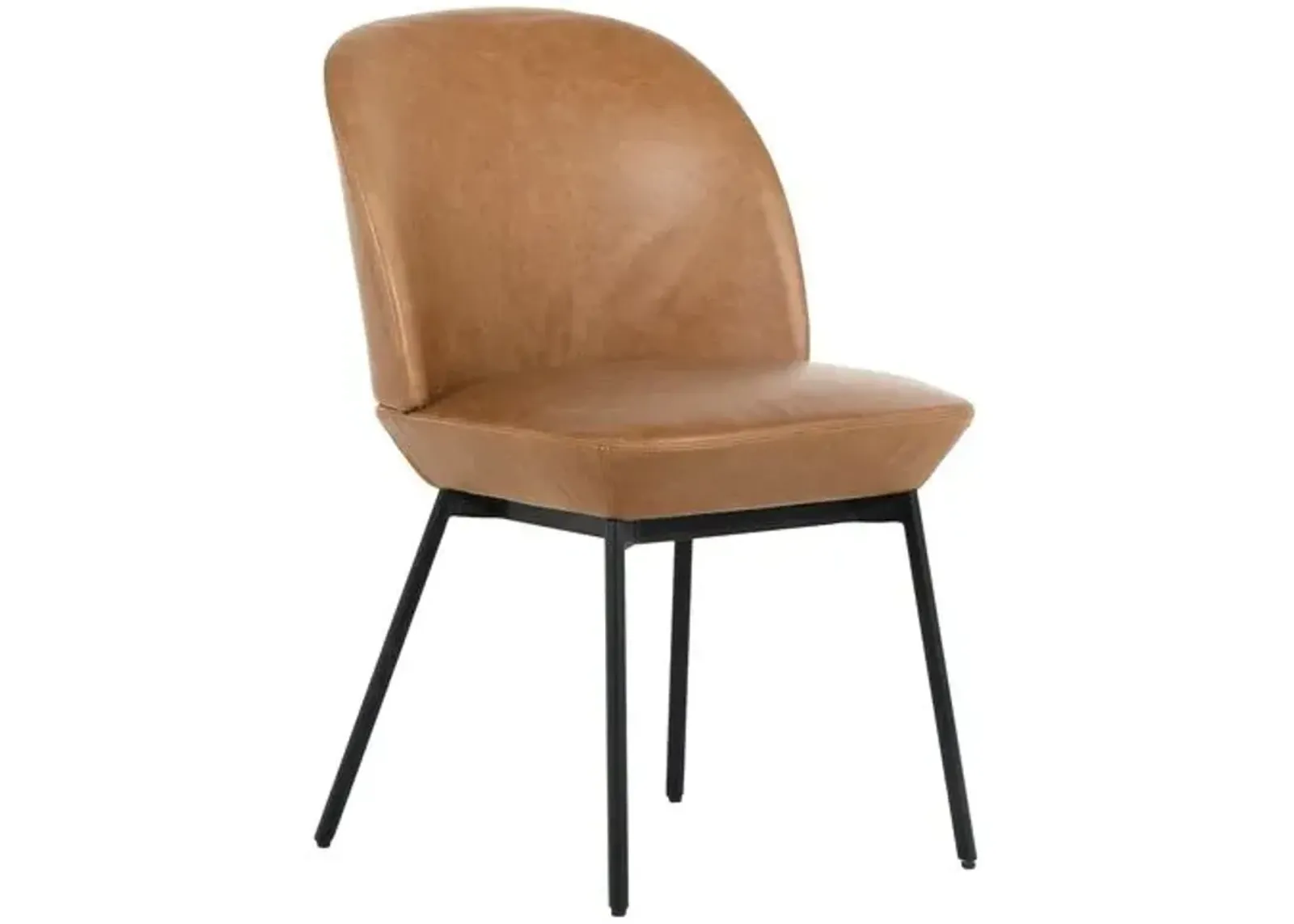 Denver Leather Dining Chair - Butterscotch - Brown