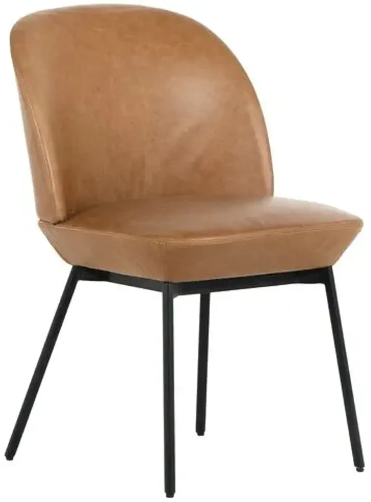 Denver Leather Dining Chair - Butterscotch - Brown